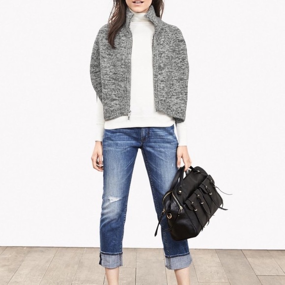 Banana Republic Zip Sweater Capelet Gray - Picture 2 of 9